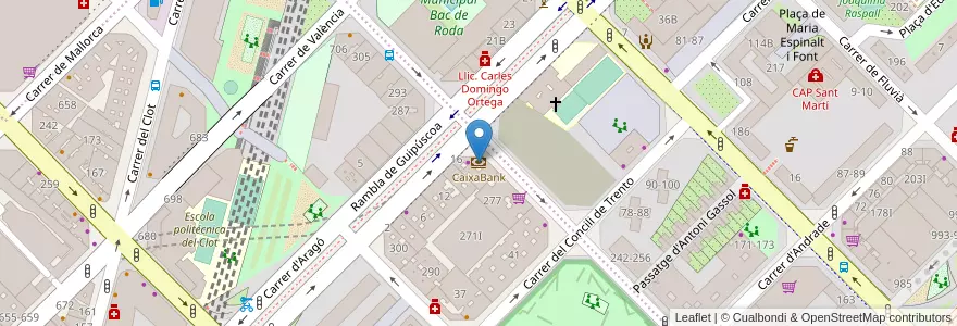 Mapa de ubicacion de CaixaBank en Spanien, Katalonien, Barcelona, Barcelonès, Barcelona.