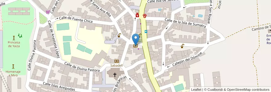 Mapa de ubicacion de CaixaBank en إسبانيا, منطقة مدريد, منطقة مدريد, Área Metropolitana De Madrid Y Corredor Del Henares, مدريد.
