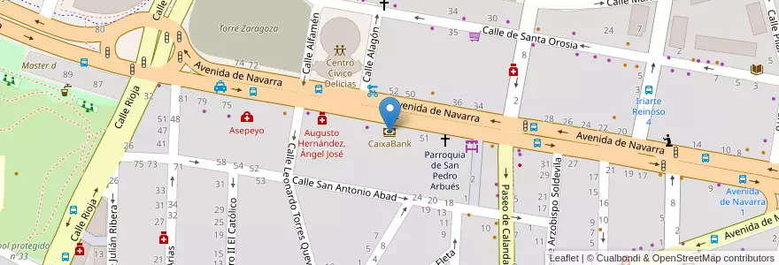 Mapa de ubicacion de CaixaBank en Spagna, Aragón, Saragozza, Zaragoza, Saragozza.