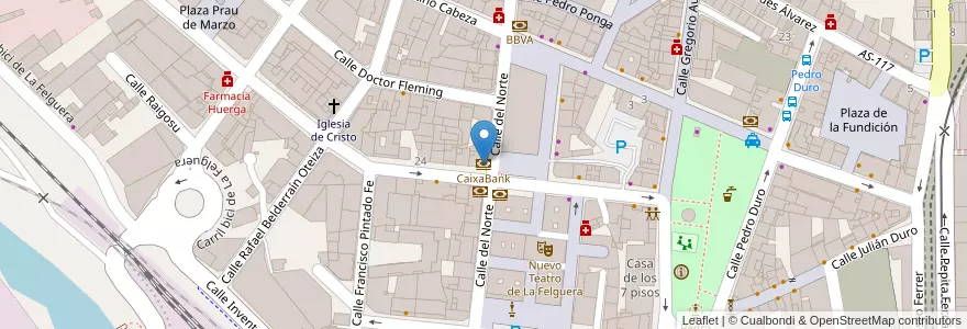 Mapa de ubicacion de CaixaBank en Испания, Астурия, Астурия, Llangréu/Langreo.