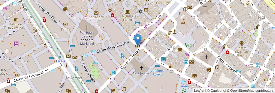Mapa de ubicacion de CaixaBank en España, Catalunya, Barcelona, Barcelonès, Barcelona.