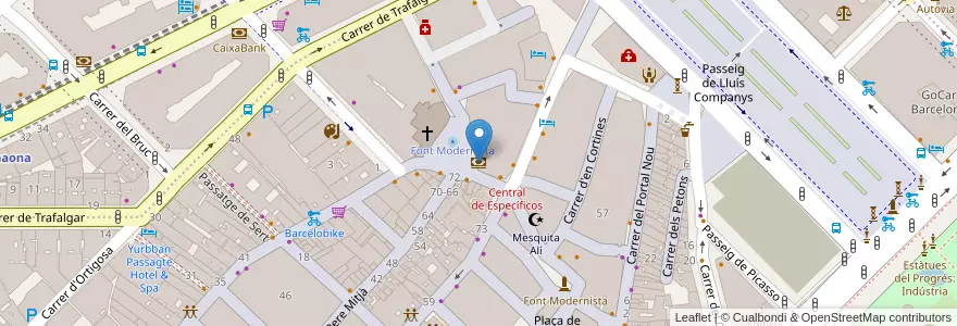 Mapa de ubicacion de CaixaBank en 스페인, Catalunya, Barcelona, Barcelonès, 바르셀로나.