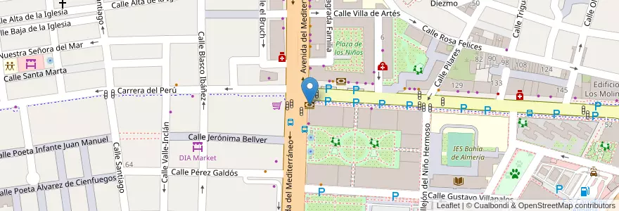 Mapa de ubicacion de CaixaBank en Spanien, Andalusien, Almería, Almería.