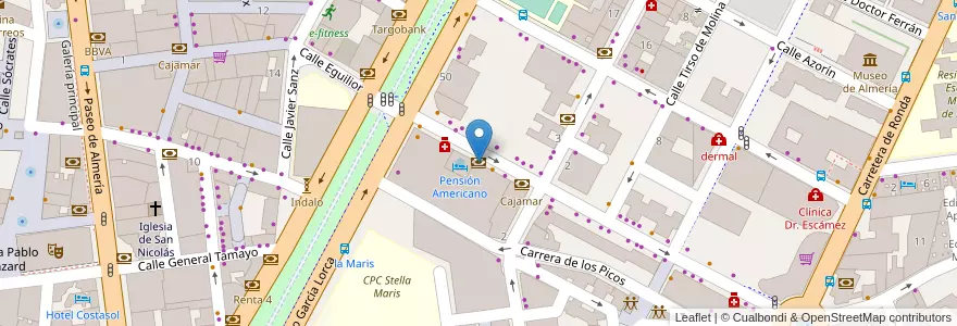 Mapa de ubicacion de Caixabank en スペイン, アンダルシア州, アルメリア, アルメリア.