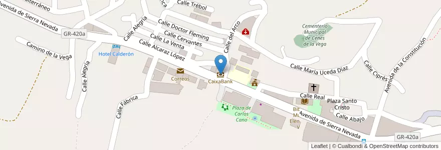 Mapa de ubicacion de CaixaBank en Sepanyol, Andalucía, Granada, Comarca De La Vega De Granada, Cenes De La Vega.