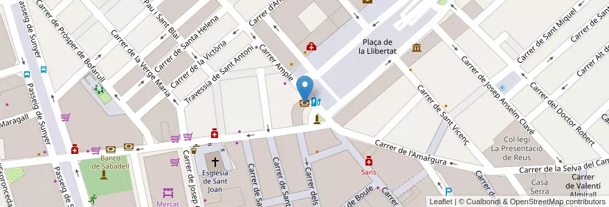 Mapa de ubicacion de CaixaBank en Spagna, Catalunya, Tarragona, Baix Camp, Reus.