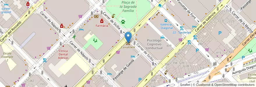Mapa de ubicacion de Caixabank en Spain, Catalonia, Barcelona, Barcelonès, Barcelona.