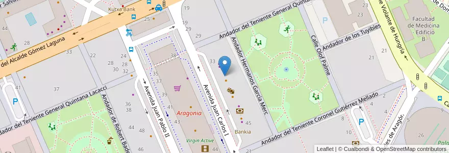 Mapa de ubicacion de CaixaBank en Spanien, Aragonien, Saragossa, Zaragoza, Saragossa.