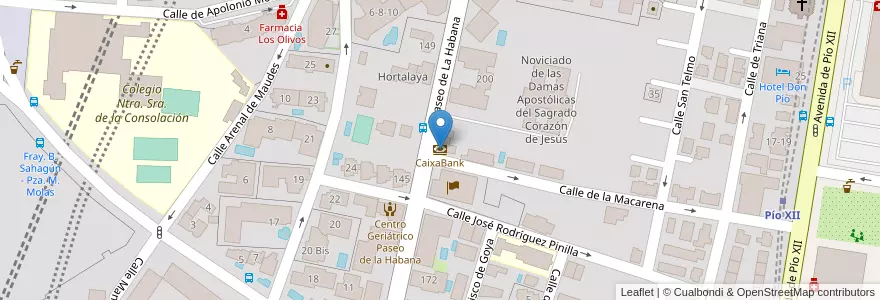 Mapa de ubicacion de CaixaBank en 西班牙, Comunidad De Madrid, Comunidad De Madrid, Área Metropolitana De Madrid Y Corredor Del Henares, Madrid.
