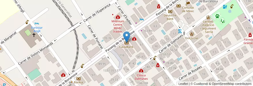 Mapa de ubicacion de CaixaBank en España, Catalunya, Barcelona, Barcelonès, Barcelona.