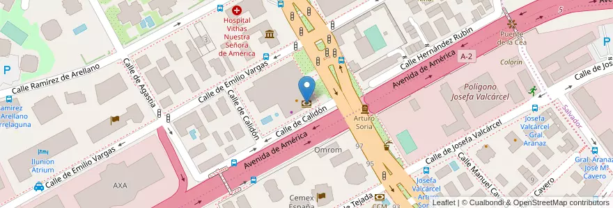 Mapa de ubicacion de CaixaBank en España, Comunidad De Madrid, Comunidad De Madrid, Área Metropolitana De Madrid Y Corredor Del Henares, Madrid.