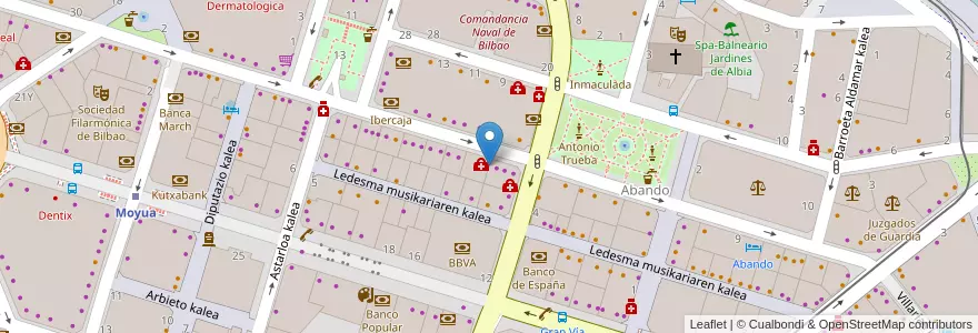 Mapa de ubicacion de CaixaBank en España, Euskadi, Bizkaia, Bilboaldea, Bilbao.