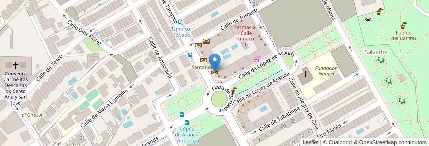 Mapa de ubicacion de Caixabank en Spanien, Autonome Gemeinschaft Madrid, Autonome Gemeinschaft Madrid, Área Metropolitana De Madrid Y Corredor Del Henares, Madrid.