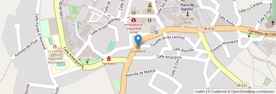 Mapa de ubicacion de CaixaBank en Spanje, Comunidad De Madrid, Comunidad De Madrid, Sierra Oeste, Navalagamella.