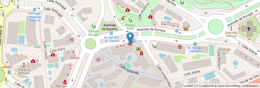 Mapa de ubicacion de Caixabank en إسبانيا, منطقة مدريد, منطقة مدريد, Área Metropolitana De Madrid Y Corredor Del Henares, Pozuelo De Alarcón.