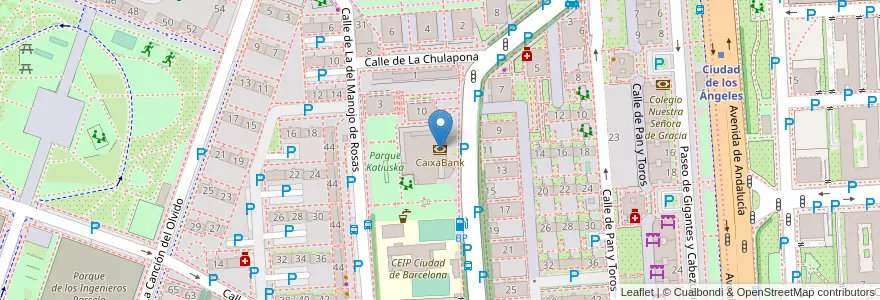 Mapa de ubicacion de CaixaBank en إسبانيا, منطقة مدريد, منطقة مدريد, Área Metropolitana De Madrid Y Corredor Del Henares, مدريد.