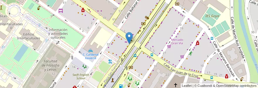 Mapa de ubicacion de CaixaBank en スペイン, アラゴン州, サラゴサ, Zaragoza, サラゴサ.