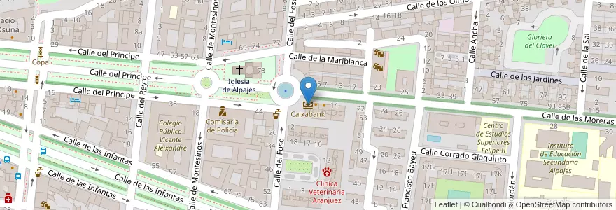 Mapa de ubicacion de Caixabank en 스페인, Comunidad De Madrid, Comunidad De Madrid, Las Vegas, Aranjuez.