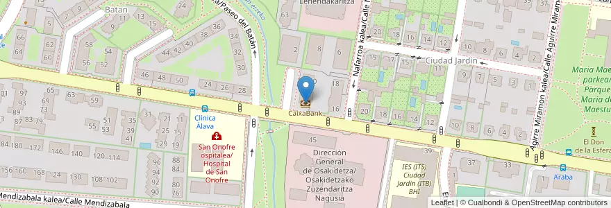 Mapa de ubicacion de CaixaBank en España, Euskadi, Araba/Álava, Gasteizko Kuadrilla/Cuadrilla De Vitoria, Vitoria-Gasteiz.