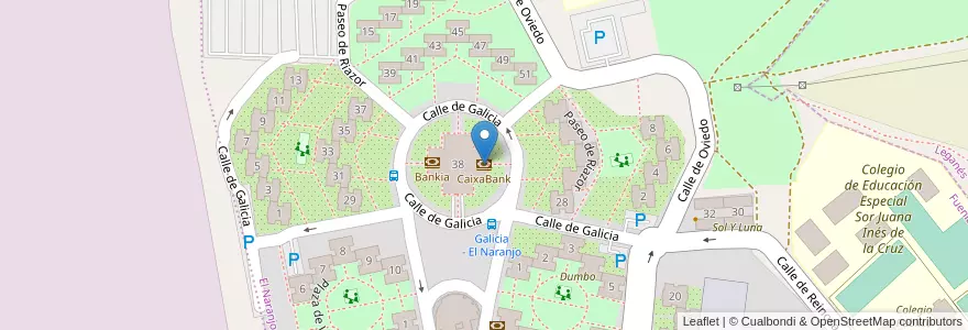 Mapa de ubicacion de CaixaBank en スペイン, マドリード州, Comunidad De Madrid, Área Metropolitana De Madrid Y Corredor Del Henares, Fuenlabrada.