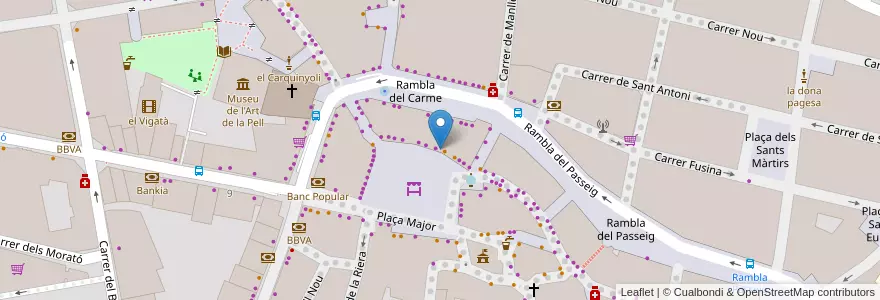Mapa de ubicacion de CaixaBank en España, Catalunya, Barcelona, Osona, Vic.