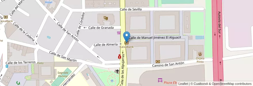 Mapa de ubicacion de CaixaBank en Espanha, Comunidade De Madrid, Comunidade De Madrid, Área Metropolitana De Madrid Y Corredor Del Henares, Pinto.