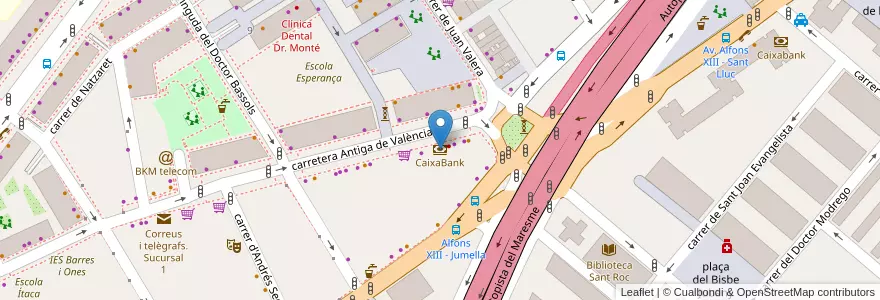 Mapa de ubicacion de CaixaBank en Spagna, Catalunya, Barcelona, Barcelonès, Badalona.