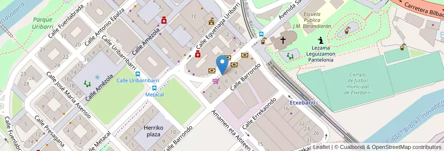 Mapa de ubicacion de CaixaBank en España, Euskadi, Bizkaia, Bilboaldea.