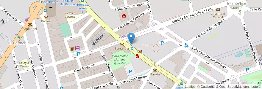 Mapa de ubicacion de CaixaBank en Spanje, Murcia, Murcia, Área Metropolitana De Murcia, Murcia.