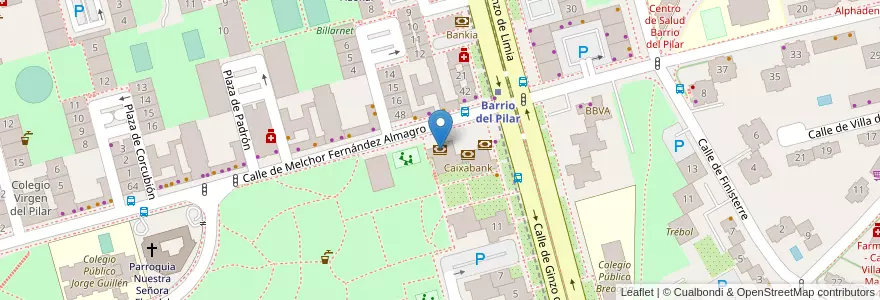Mapa de ubicacion de Caixbank en Испания, Мадрид, Мадрид, Área Metropolitana De Madrid Y Corredor Del Henares, Мадрид.