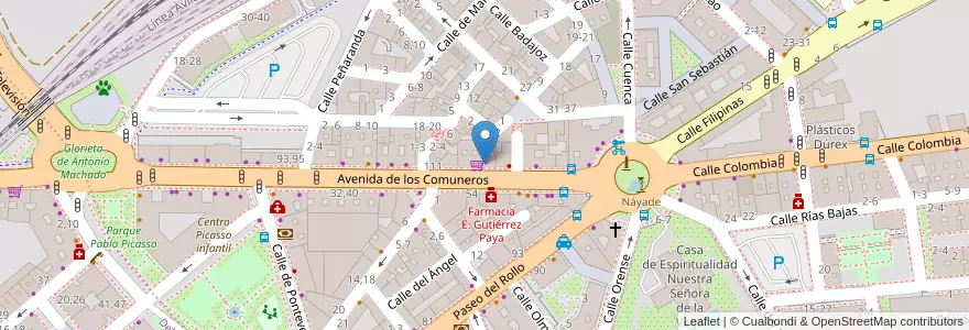 Mapa de ubicacion de Caja Badajoz en Spagna, Castilla Y León, Salamanca, Campo De Salamanca, Salamanca.