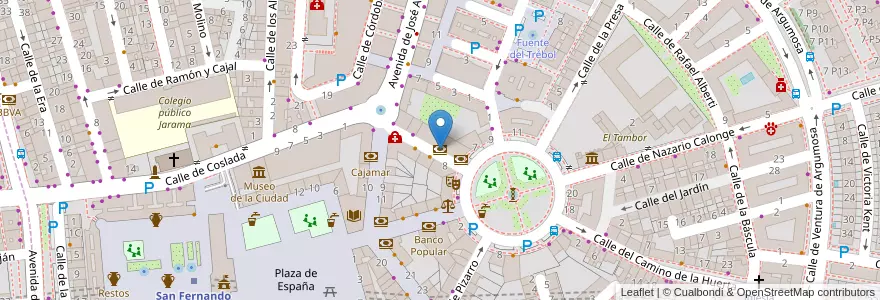 Mapa de ubicacion de Caja Castilla La Mancha en Espanha, Comunidade De Madrid, Comunidade De Madrid, Área Metropolitana De Madrid Y Corredor Del Henares, San Fernando De Henares, Coslada.