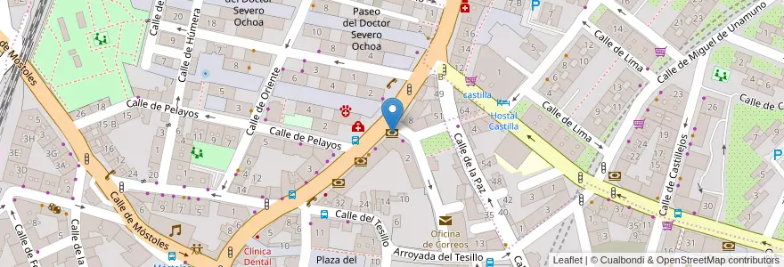 Mapa de ubicacion de Caja de Castilla La Mancha en 西班牙, Comunidad De Madrid, Comunidad De Madrid, Área Metropolitana De Madrid Y Corredor Del Henares, Fuenlabrada.