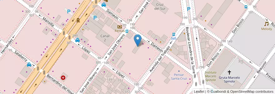 Mapa de ubicacion de Caja de Servicios Sociales en الأرجنتين, محافظة سانتا كروز, تشيلي, Mercado De La Ciudad, Deseado, Caleta Olivia.
