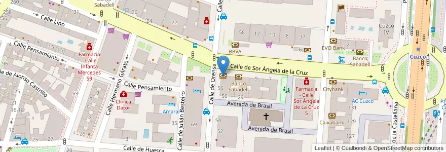 Mapa de ubicacion de Caja Duero en Испания, Мадрид, Мадрид, Área Metropolitana De Madrid Y Corredor Del Henares, Мадрид.