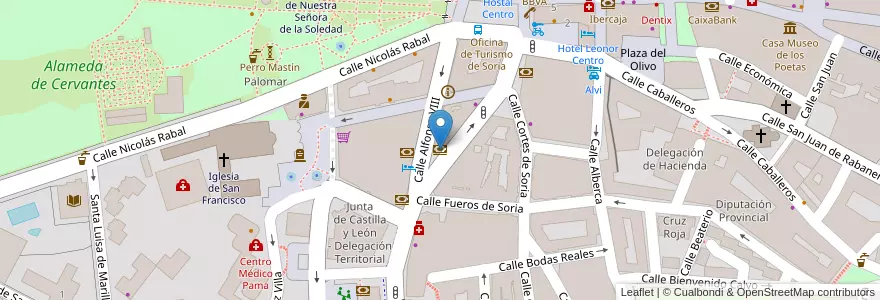 Mapa de ubicacion de Caja Mar en Испания, Кастилия И Леон, Soria, Soria, Comarca De Soria.