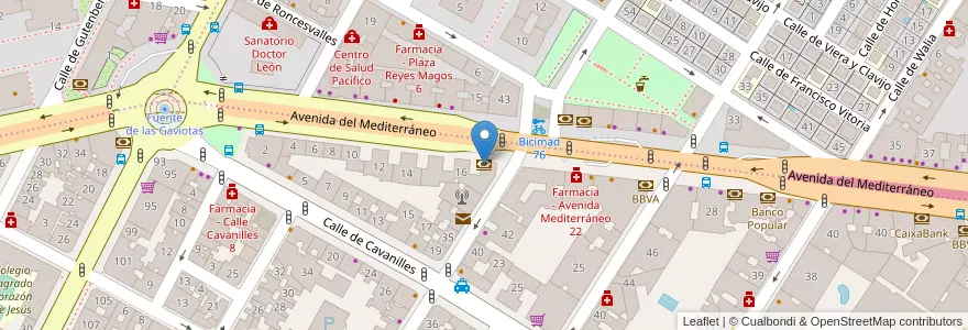 Mapa de ubicacion de Caja Rural de Granada en Espanha, Comunidade De Madrid, Comunidade De Madrid, Área Metropolitana De Madrid Y Corredor Del Henares, Madrid.