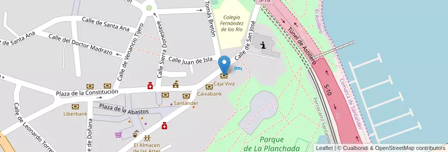 Mapa de ubicacion de Caja Viva en Испания, Кантабрия, Кантабрия, Santander, Эль-Астильеро.