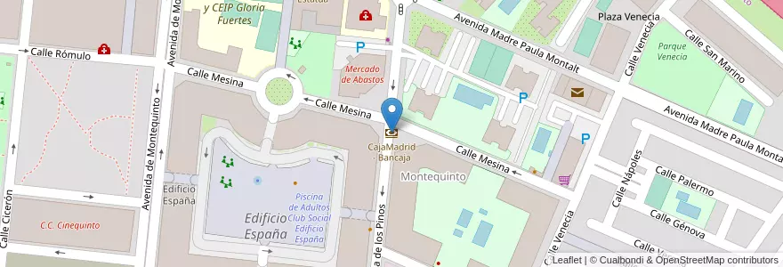 Mapa de ubicacion de CajaMadrid - Bancaja en اسپانیا, Andalucía, Sevilla, Dos Hermanas.