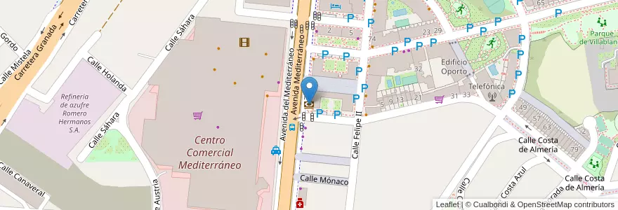 Mapa de ubicacion de Cajamar en España, Andalucía, Almería, Almería.