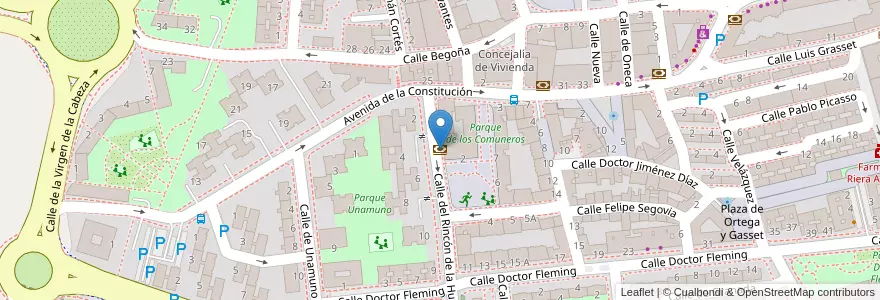 Mapa de ubicacion de Cajastur en Spanien, Autonome Gemeinschaft Madrid, Autonome Gemeinschaft Madrid, Área Metropolitana De Madrid Y Corredor Del Henares, Coslada.