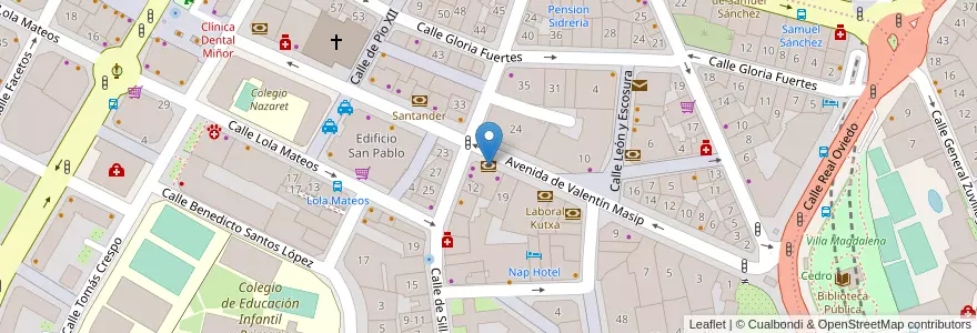 Mapa de ubicacion de CajAstur en اسپانیا, آستوریاس, آستوریاس, Oviedo.
