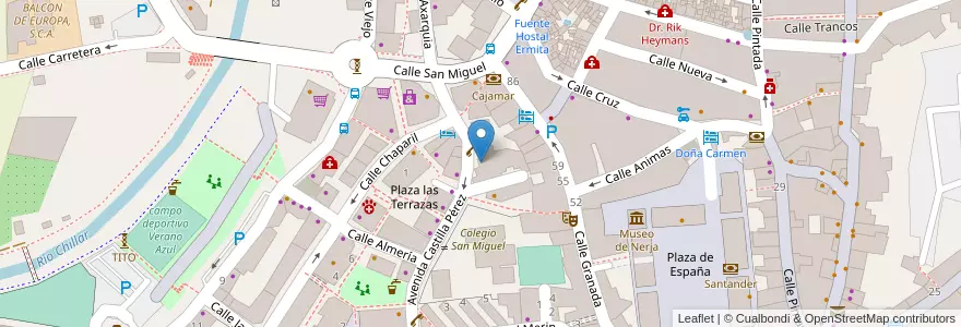 Mapa de ubicacion de CajaSur en Испания, Андалусия, Málaga, La Axarquía, Nerja.
