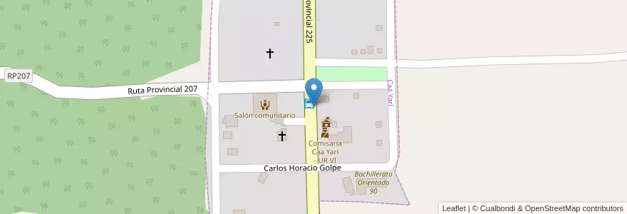 Mapa de ubicacion de Cajero Automatico. en الأرجنتين, Misiones, Departamento Leandro N. Alem, Municipio De Caá Yarí, Caá Yarí.
