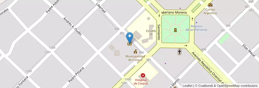 Mapa de ubicacion de Cajero Automatico Bancared en Argentina, Misiones, Departamento San Ignacio, Municipio De Corpus Christi, Corpus Christi.