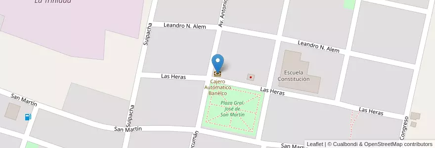 Mapa de ubicacion de Cajero Automatico Banelco en Argentinien, Tucumán, Departamento Chicligasta, Municipio De Trinidad, La Trinidad.