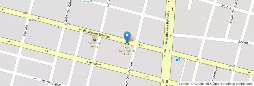Mapa de ubicacion de Cajero Automatico Link en アルゼンチン, サンタフェ州, Departamento La Capital, Santa Fe Capital, Santa Fe.