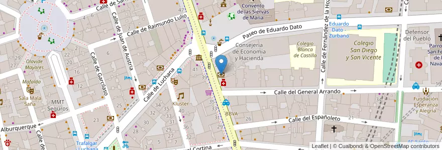 Mapa de ubicacion de Cajero bitcoin Santa Engracia en Spanje, Comunidad De Madrid, Comunidad De Madrid, Área Metropolitana De Madrid Y Corredor Del Henares, Madrid.