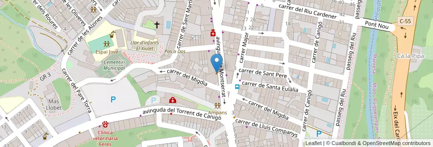 Mapa de ubicacion de Cal Isaac en スペイン, カタルーニャ州, Barcelona, Bages, Sant Joan De Vilatorrada.
