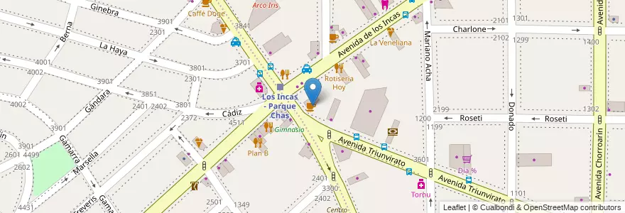 Mapa de ubicacion de Cala Coquito, Parque Chas en アルゼンチン, Ciudad Autónoma De Buenos Aires, ブエノスアイレス, Comuna 15.